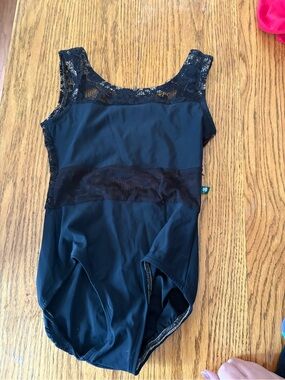 Black Lace-Trim Women’s Tank Bodysuit